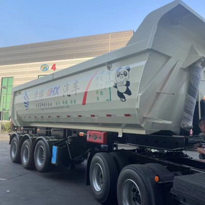 工厂制造U型半挂后翻自卸煤炭砂石料运输空气悬架气囊桥可提升  1辆图2
