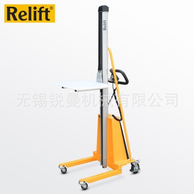 锐励迷你型电动堆高车铝合金单立柱工位升降车装卸轻型小叉车平台 1台图3