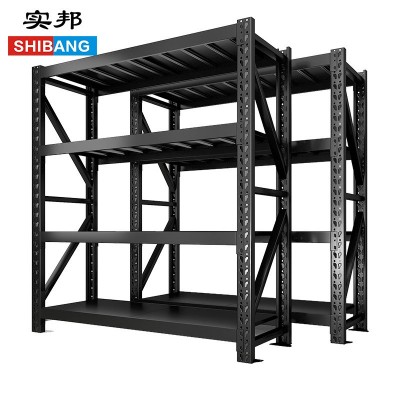 实邦黑色货架工厂家用置物架库房仓库储物展示架 1套图4