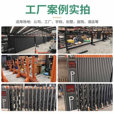 智能电动铝合金伸缩门厂房工厂直线门学校单位自动遥控平移折叠门  1件图2
