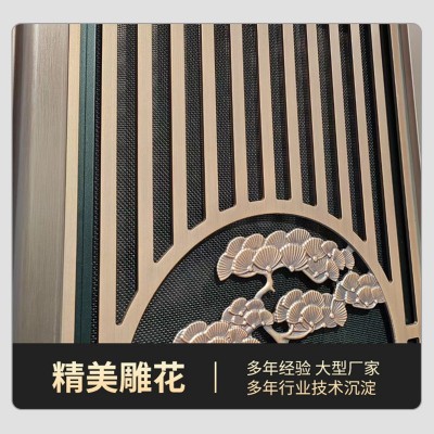 厂家直销新中式窗框装饰高端铜门精雕铸铝门系统门  1件图3