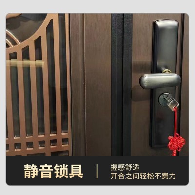 厂家直销新中式窗框装饰高端铜门精雕铸铝门系统门  1件图4