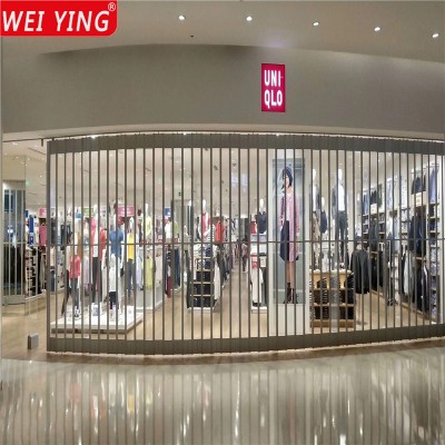 铝合金透明水晶折叠门店铺商场推拉门侧拉弧形pvc折叠门折闸厂家  1件图4
