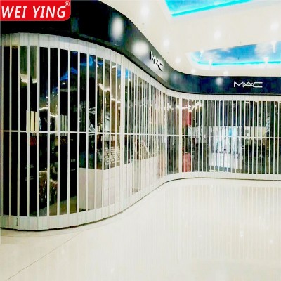 铝合金透明水晶折叠门店铺商场推拉门侧拉弧形pvc折叠门折闸厂家  1件图3