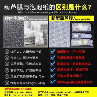 葫芦膜气泡膜大卷批发气泡袋充气泡沫纸打包快递包装防震撞气泡垫  1卷图4