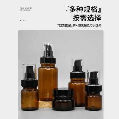 100ml茶色按压乳液瓶批发化妆品面霜分装罐医护药品喷雾瓶定 制  1个图3