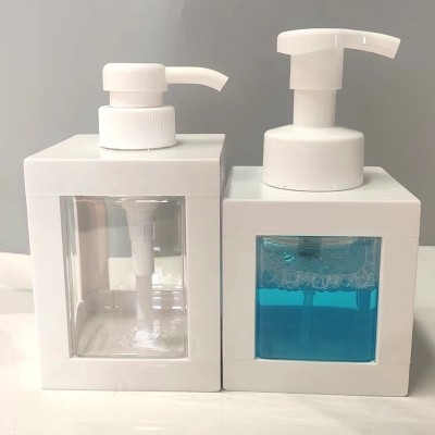 洗面奶泡沫按压瓶350ml方形塑料瓶750ml大容量洗发水沐浴露分装瓶  1个图5