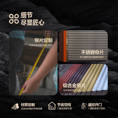 双层铝合金卷帘门商铺不锈钢防火电动卷闸门别墅自动车库门全套 1平方米图2