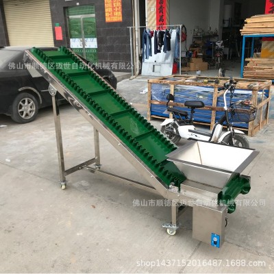 皮带输送机爬坡可移动快递物流分拣线食品级不锈钢裙边皮带机 1米图4