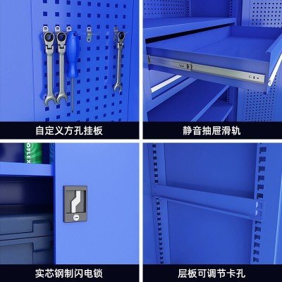 重型五金工具柜车间工具零件收纳柜多功能储物柜工厂双开门铁皮柜  1台图5