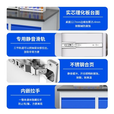 实验室工作台全钢实验台通风柜理化板边台学校化学钢木中央试验台  1件图3